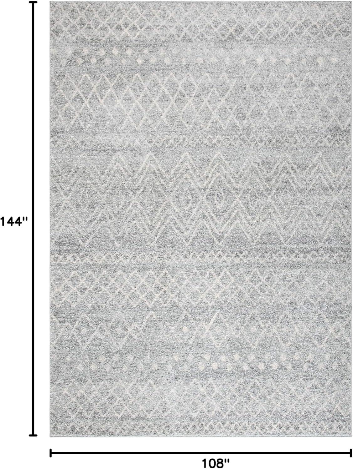 image:imageSAFAVIEH Area Rug 8x10 Madison Collection Large Ivory amp Dark Blue Moroccan Boho Distressed Design NonShedding amp Easy Cleaning Ideal for Living Room Bedroom Office Dining Space MAD798BSilverIvory