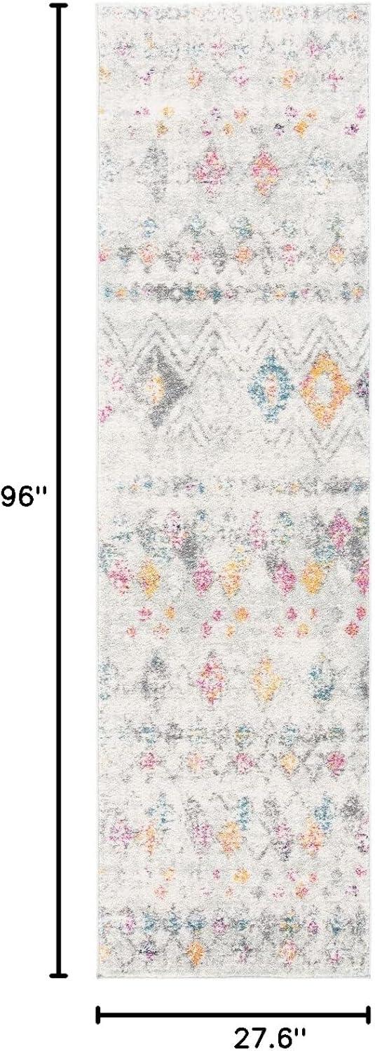 image:imageSAFAVIEH Area Rug 8x10 Madison Collection Large Ivory amp Dark Blue Moroccan Boho Distressed Design NonShedding amp Easy Cleaning Ideal for Living Room Bedroom Office Dining Space MAD798BGreyGold