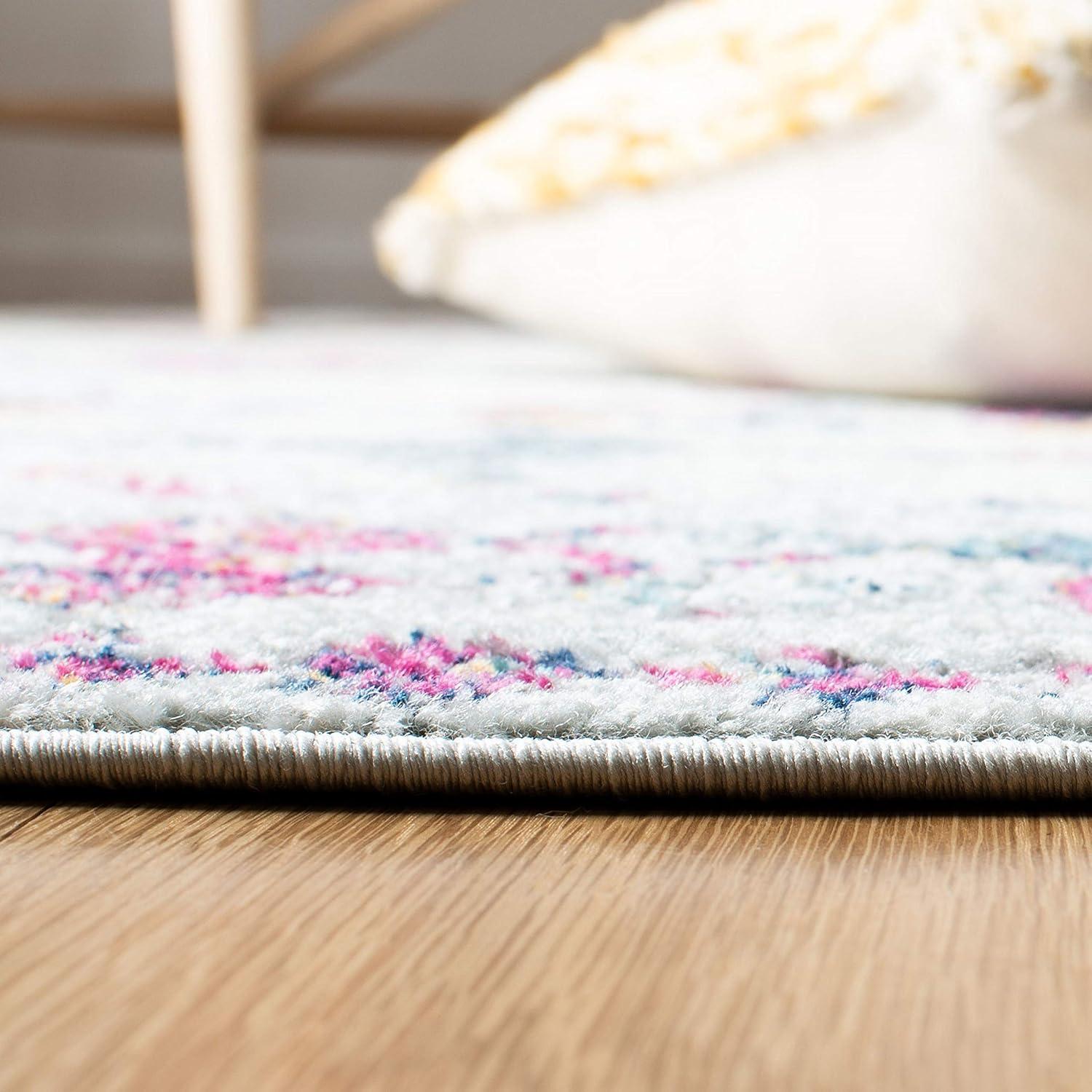 image:imageSAFAVIEH Area Rug 8x10 Madison Collection Large Ivory amp Dark Blue Moroccan Boho Distressed Design NonShedding amp Easy Cleaning Ideal for Living Room Bedroom Office Dining Space MAD798BGreyPurple
