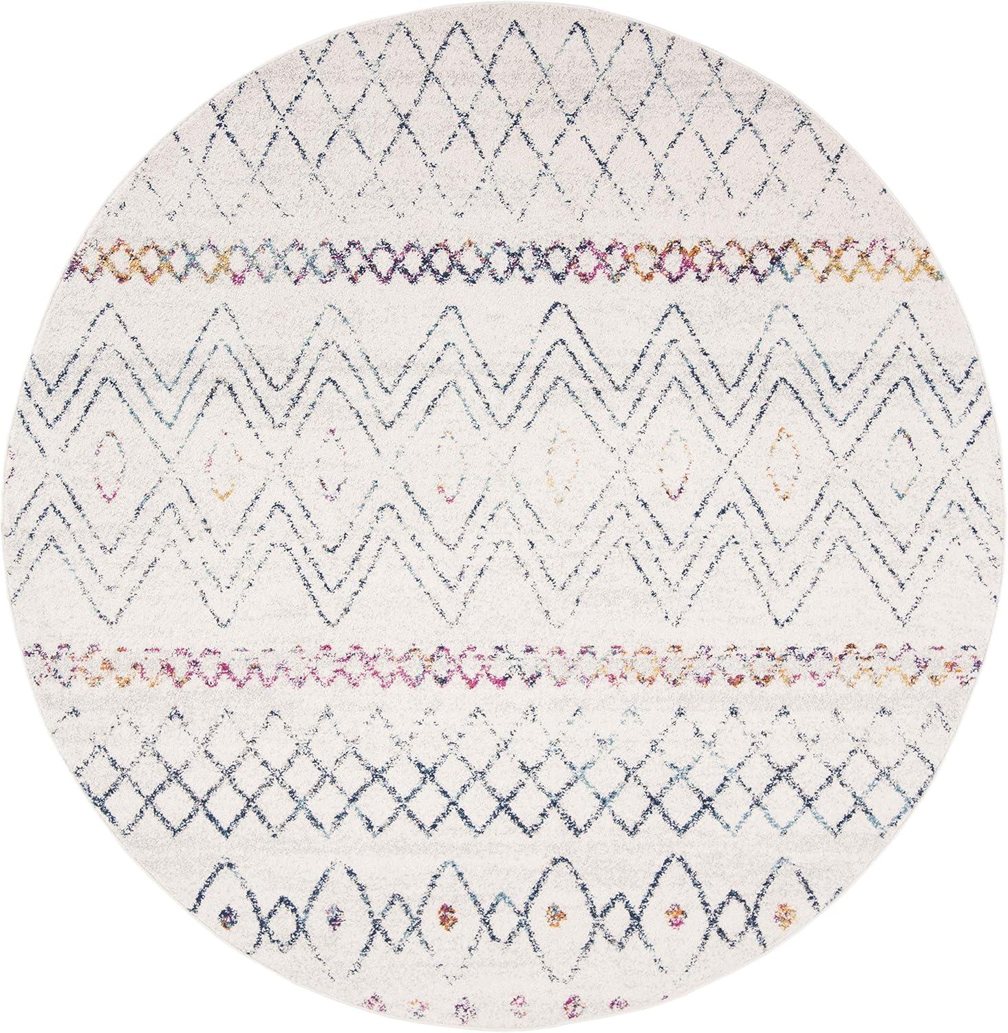 image:imageSAFAVIEH Area Rug 8x10 Madison Collection Large Ivory amp Dark Blue Moroccan Boho Distressed Design NonShedding amp Easy Cleaning Ideal for Living Room Bedroom Office Dining Space MAD798BIvoryDark Blue