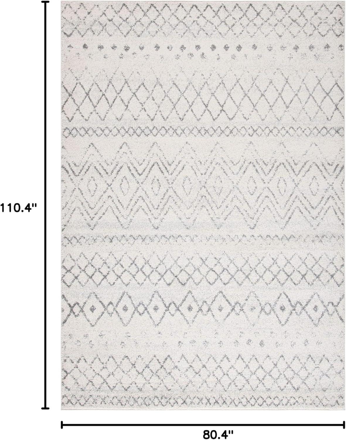 image:imageSAFAVIEH Area Rug 8x10 Madison Collection Large Ivory amp Dark Blue Moroccan Boho Distressed Design NonShedding amp Easy Cleaning Ideal for Living Room Bedroom Office Dining Space MAD798BIvoryCharcoal