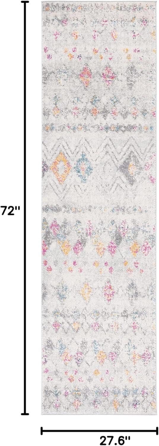 image:imageSAFAVIEH Area Rug 8x10 Madison Collection Large Ivory amp Dark Blue Moroccan Boho Distressed Design NonShedding amp Easy Cleaning Ideal for Living Room Bedroom Office Dining Space MAD798BGreyGold