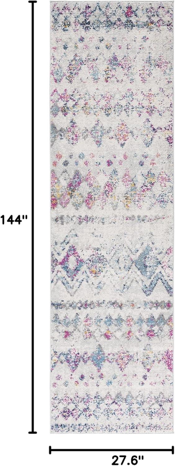 image:imageSAFAVIEH Area Rug 8x10 Madison Collection Large Ivory amp Dark Blue Moroccan Boho Distressed Design NonShedding amp Easy Cleaning Ideal for Living Room Bedroom Office Dining Space MAD798BGreyPurple