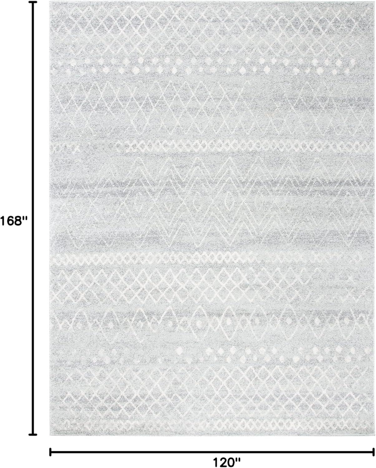 image:imageSAFAVIEH Area Rug 8x10 Madison Collection Large Ivory amp Dark Blue Moroccan Boho Distressed Design NonShedding amp Easy Cleaning Ideal for Living Room Bedroom Office Dining Space MAD798BSilverIvory