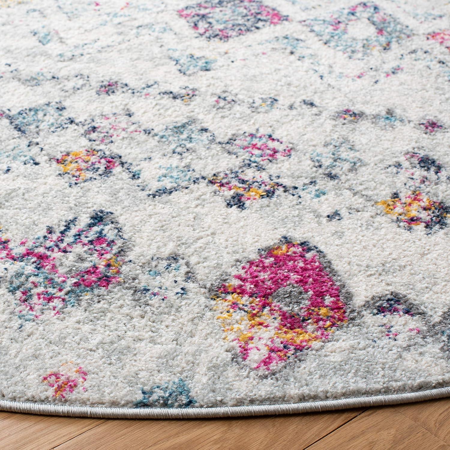 image:imageSAFAVIEH Area Rug 8x10 Madison Collection Large Ivory amp Dark Blue Moroccan Boho Distressed Design NonShedding amp Easy Cleaning Ideal for Living Room Bedroom Office Dining Space MAD798BGreyPurple