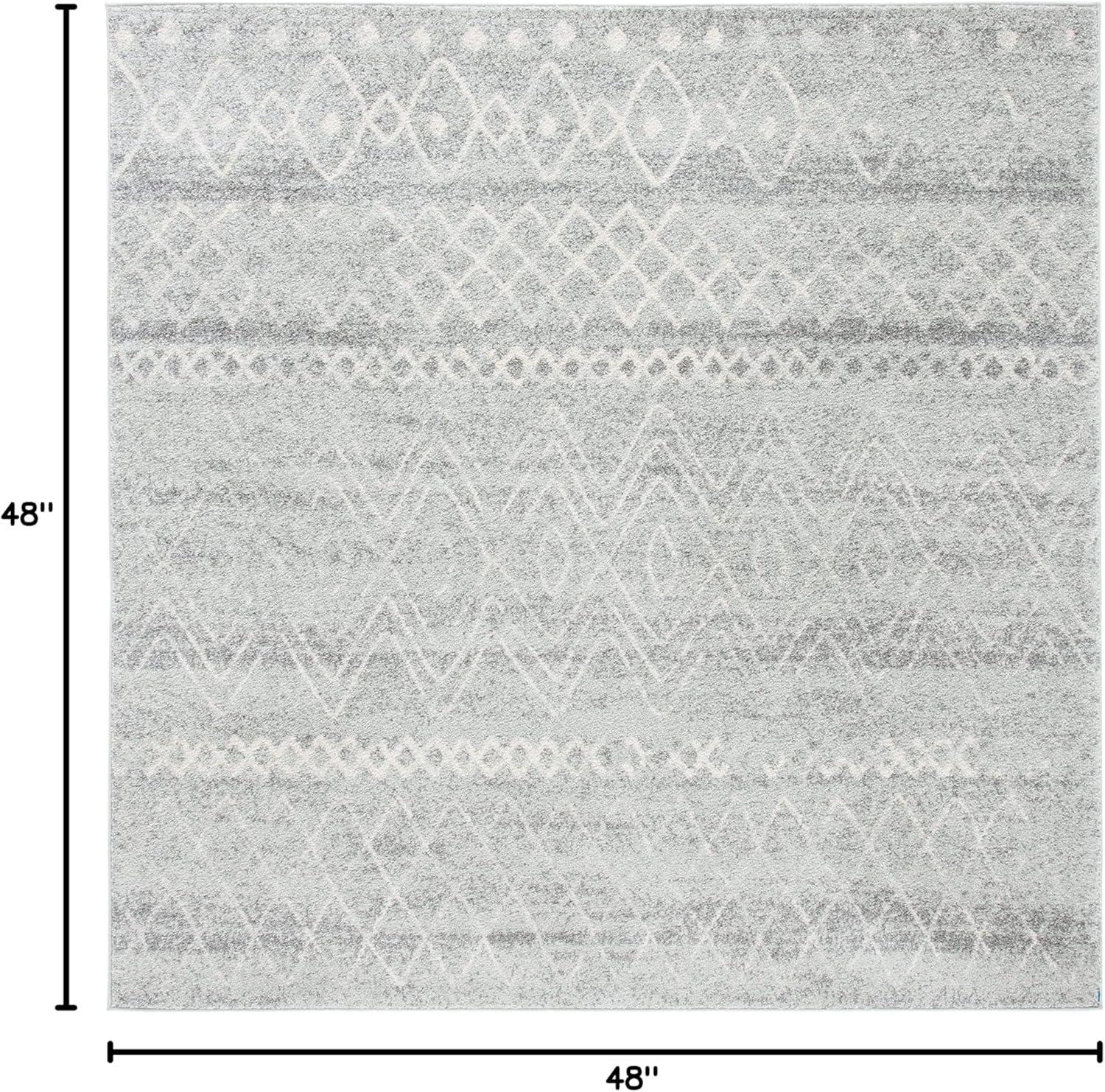 image:imageSAFAVIEH Area Rug 8x10 Madison Collection Large Ivory amp Dark Blue Moroccan Boho Distressed Design NonShedding amp Easy Cleaning Ideal for Living Room Bedroom Office Dining Space MAD798BSilverIvory