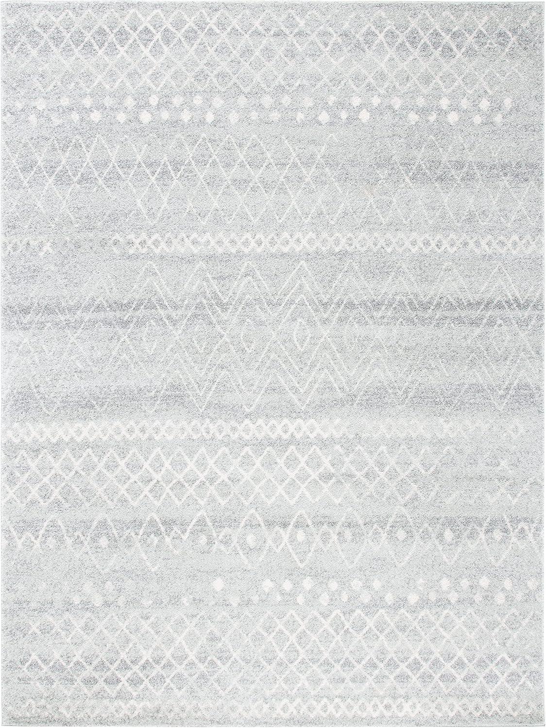 image:imageSAFAVIEH Area Rug 8x10 Madison Collection Large Ivory amp Dark Blue Moroccan Boho Distressed Design NonShedding amp Easy Cleaning Ideal for Living Room Bedroom Office Dining Space MAD798BSilverIvory