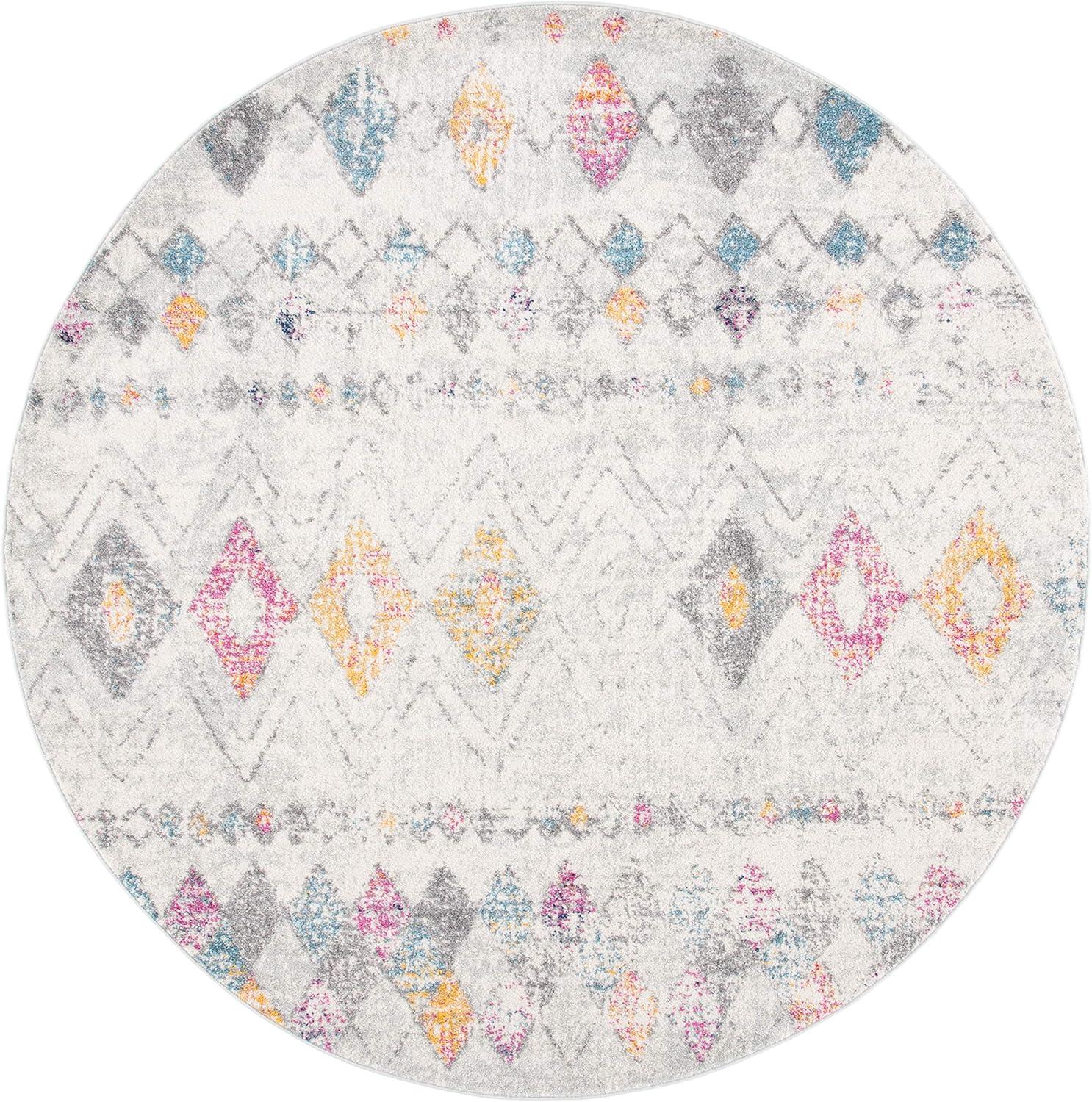 image:imageSAFAVIEH Area Rug 8x10 Madison Collection Large Ivory amp Dark Blue Moroccan Boho Distressed Design NonShedding amp Easy Cleaning Ideal for Living Room Bedroom Office Dining Space MAD798BGreyGold