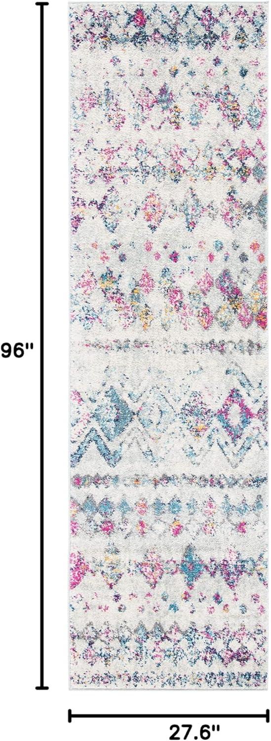 image:imageSAFAVIEH Area Rug 8x10 Madison Collection Large Ivory amp Dark Blue Moroccan Boho Distressed Design NonShedding amp Easy Cleaning Ideal for Living Room Bedroom Office Dining Space MAD798BGreyPurple