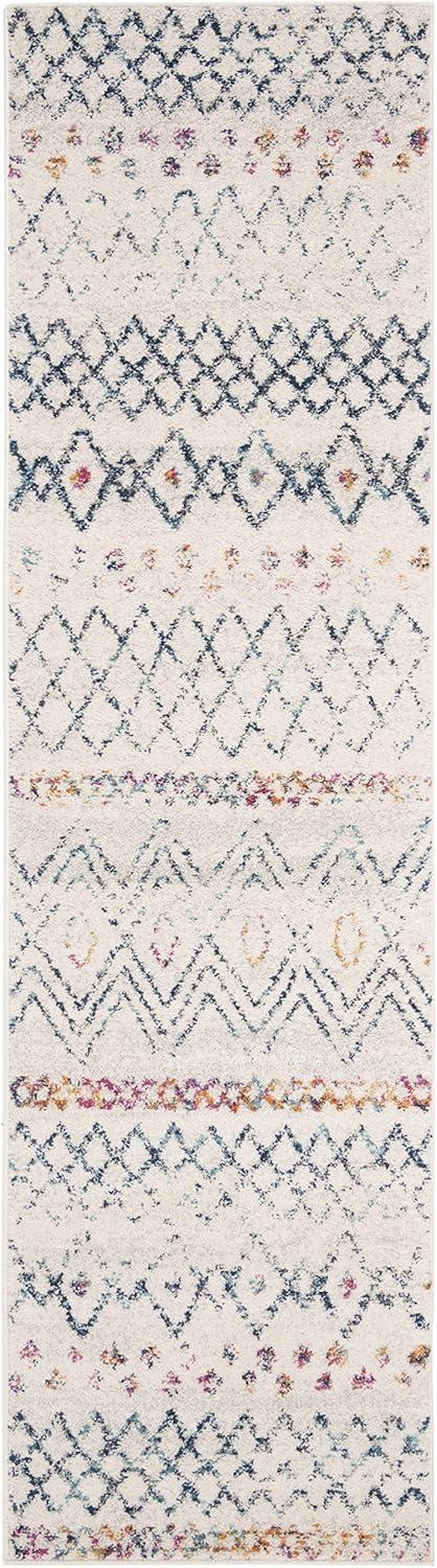 image:imageSAFAVIEH Area Rug 8x10 Madison Collection Large Ivory amp Dark Blue Moroccan Boho Distressed Design NonShedding amp Easy Cleaning Ideal for Living Room Bedroom Office Dining Space MAD798BIvoryDark Blue