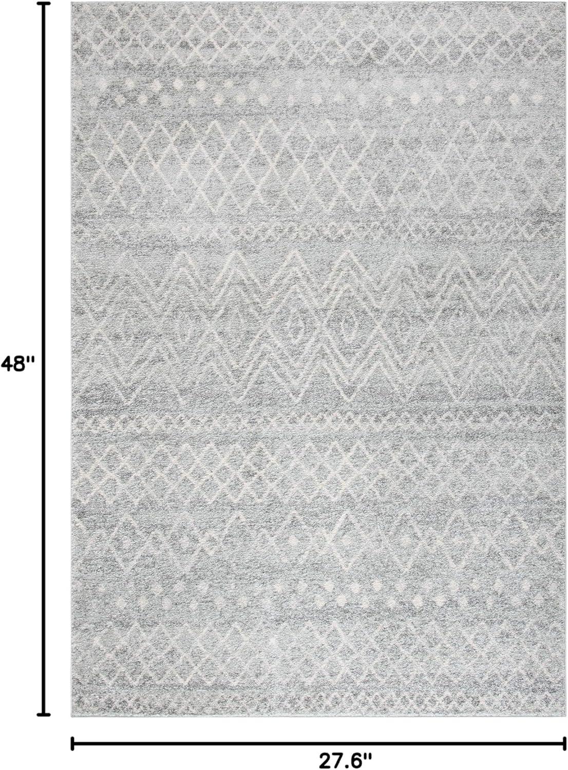 image:imageSAFAVIEH Area Rug 8x10 Madison Collection Large Ivory amp Dark Blue Moroccan Boho Distressed Design NonShedding amp Easy Cleaning Ideal for Living Room Bedroom Office Dining Space MAD798BSilverIvory