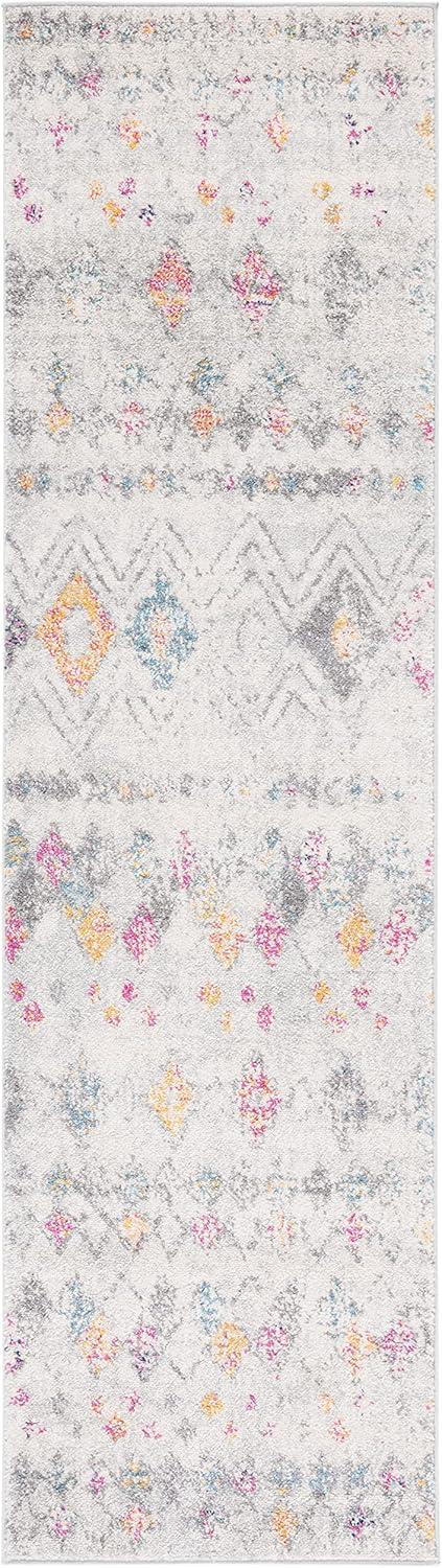 image:imageSAFAVIEH Area Rug 8x10 Madison Collection Large Ivory amp Dark Blue Moroccan Boho Distressed Design NonShedding amp Easy Cleaning Ideal for Living Room Bedroom Office Dining Space MAD798BGreyGold