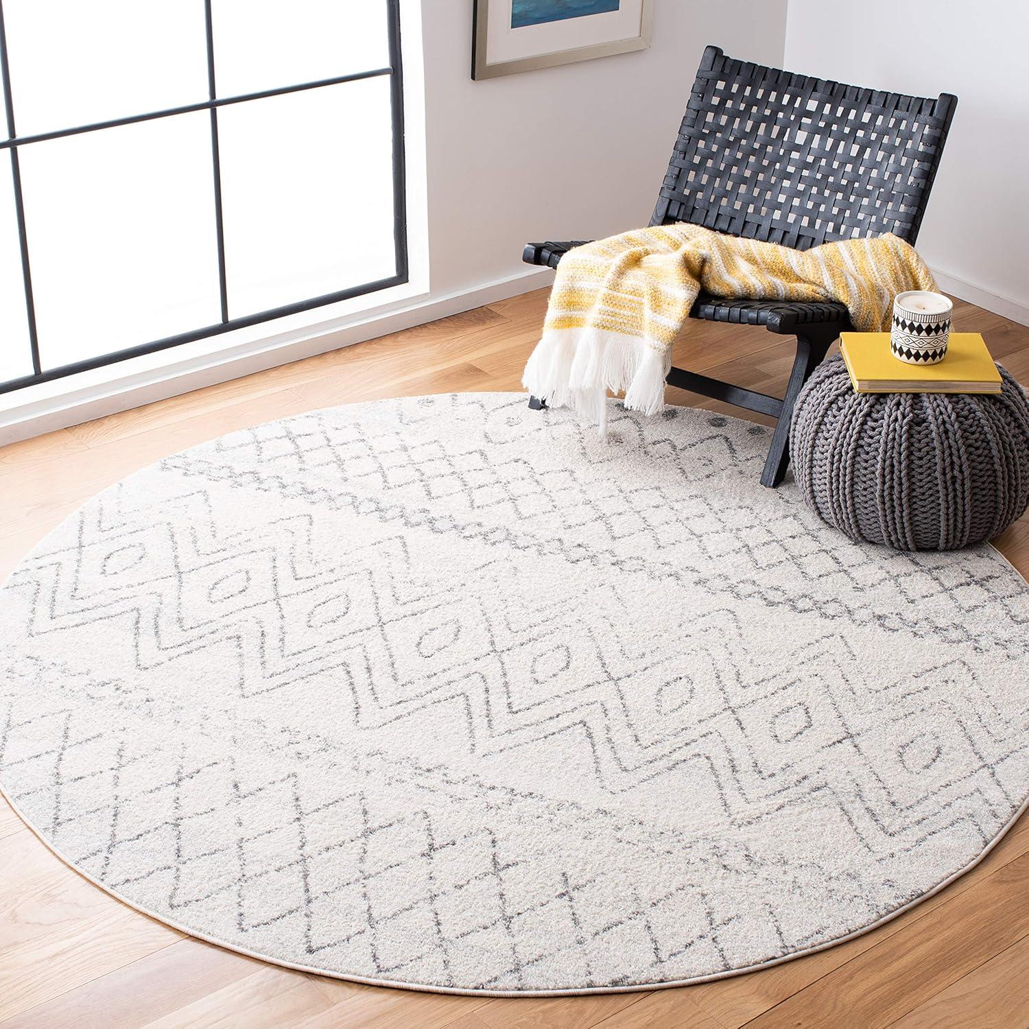 image:imageSAFAVIEH Area Rug 8x10 Madison Collection Large Ivory amp Dark Blue Moroccan Boho Distressed Design NonShedding amp Easy Cleaning Ideal for Living Room Bedroom Office Dining Space MAD798BIvoryCharcoal