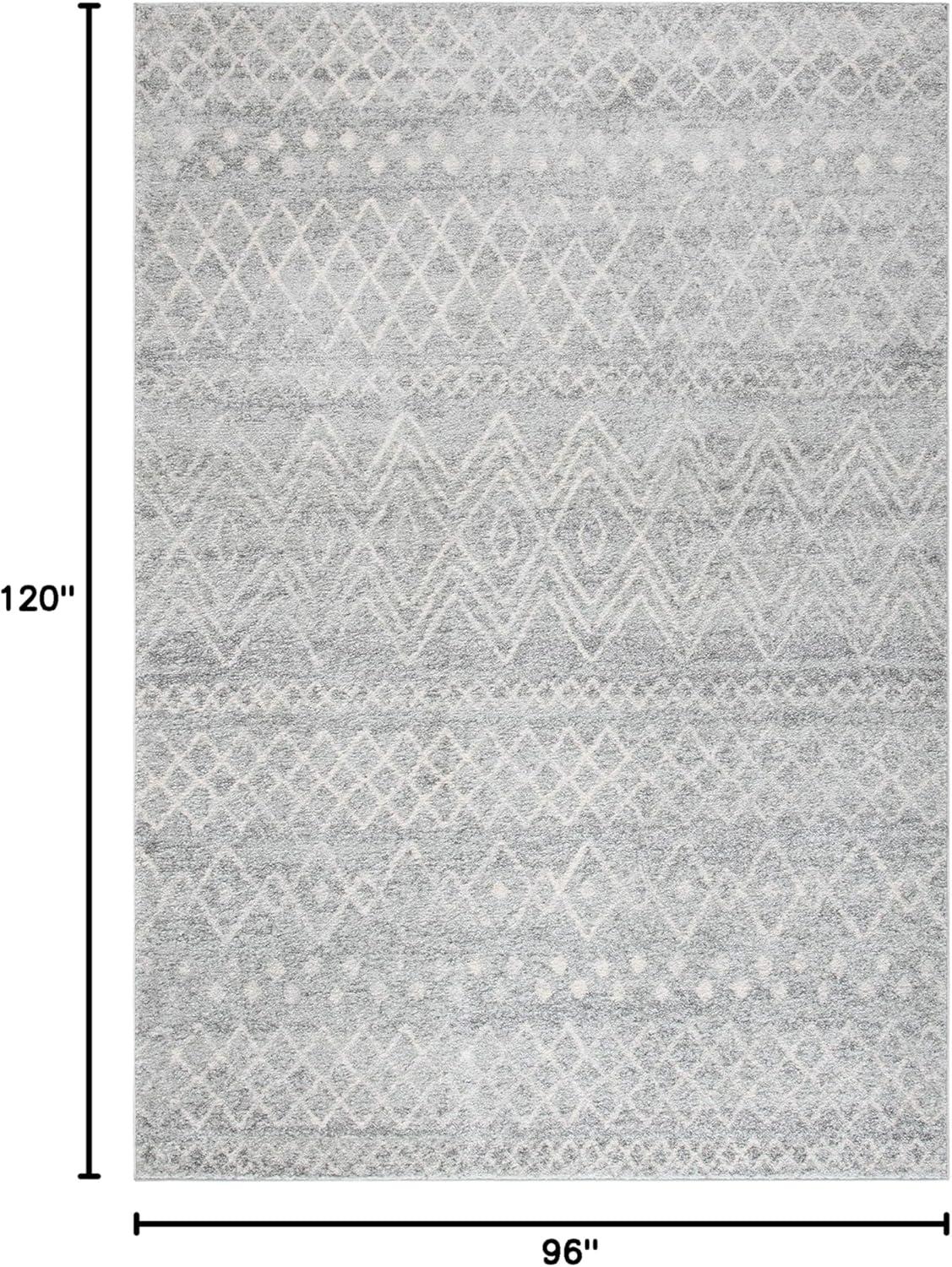 image:imageSAFAVIEH Area Rug 8x10 Madison Collection Large Ivory amp Dark Blue Moroccan Boho Distressed Design NonShedding amp Easy Cleaning Ideal for Living Room Bedroom Office Dining Space MAD798BSilverIvory
