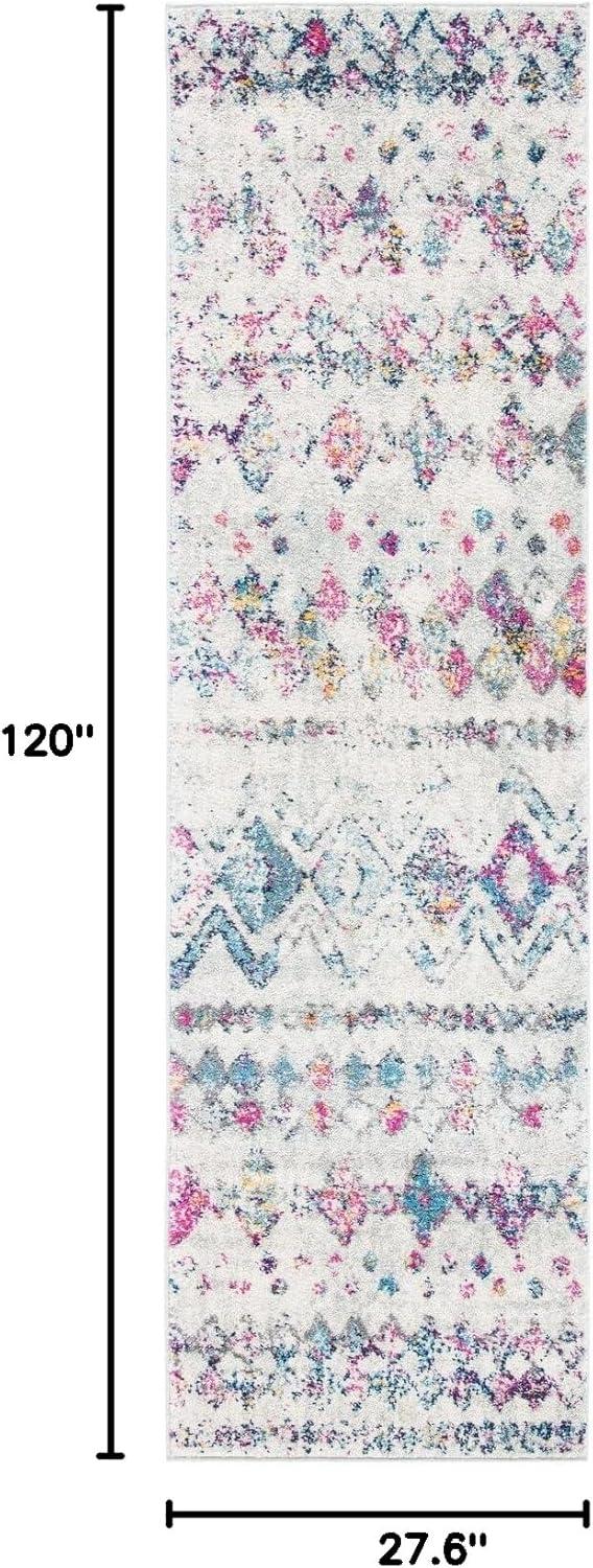 image:imageSAFAVIEH Area Rug 8x10 Madison Collection Large Ivory amp Dark Blue Moroccan Boho Distressed Design NonShedding amp Easy Cleaning Ideal for Living Room Bedroom Office Dining Space MAD798BGreyPurple