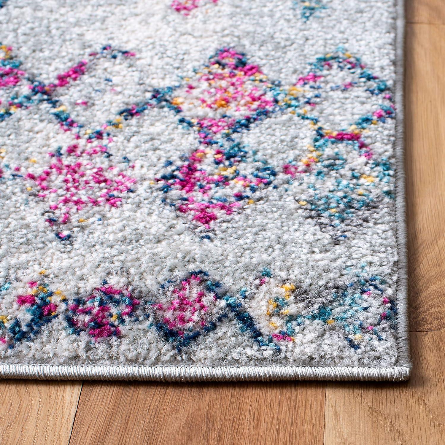 image:imageSAFAVIEH Area Rug 8x10 Madison Collection Large Ivory amp Dark Blue Moroccan Boho Distressed Design NonShedding amp Easy Cleaning Ideal for Living Room Bedroom Office Dining Space MAD798BGreyPurple