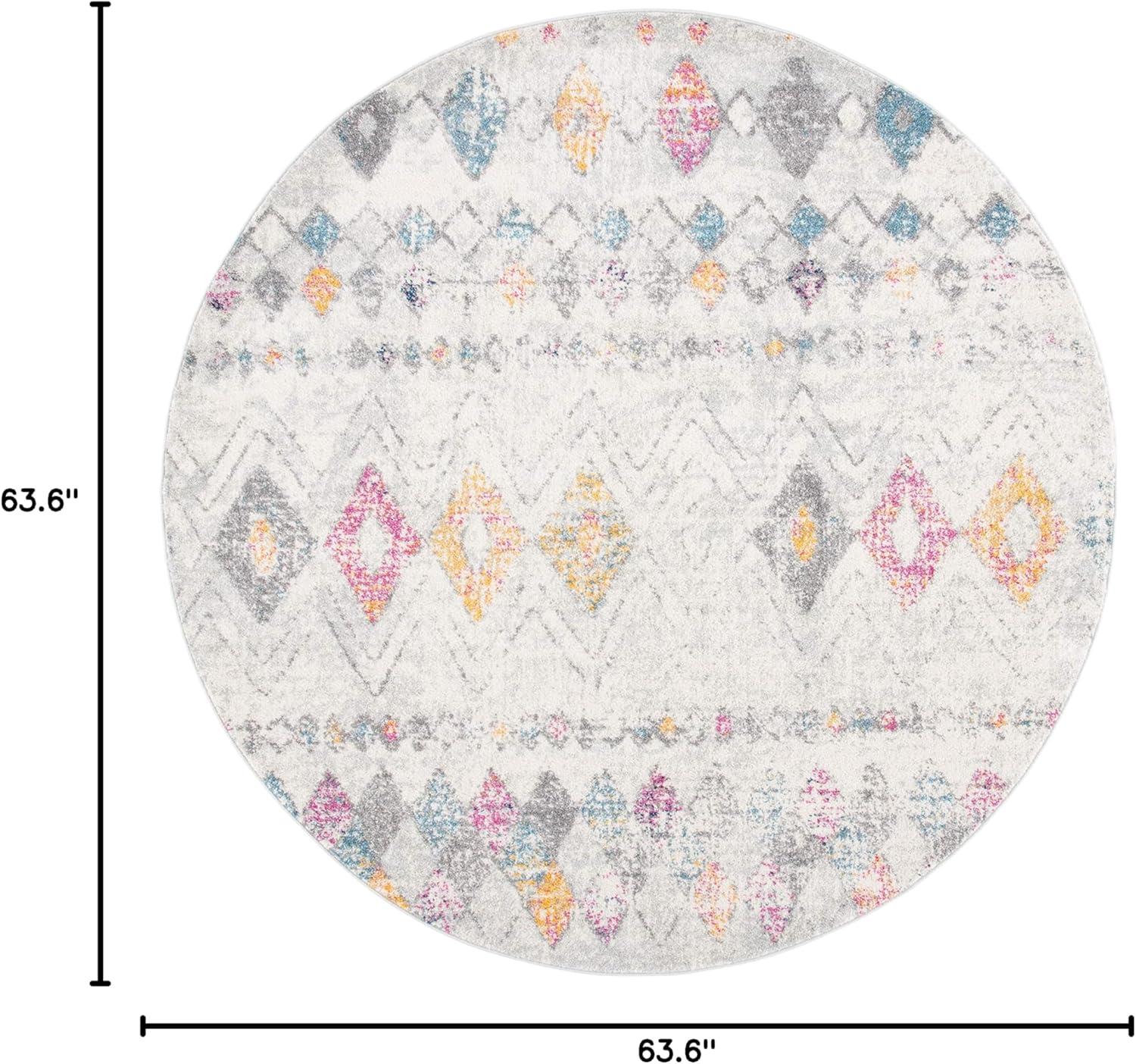 image:imageSAFAVIEH Area Rug 8x10 Madison Collection Large Ivory amp Dark Blue Moroccan Boho Distressed Design NonShedding amp Easy Cleaning Ideal for Living Room Bedroom Office Dining Space MAD798BGreyGold