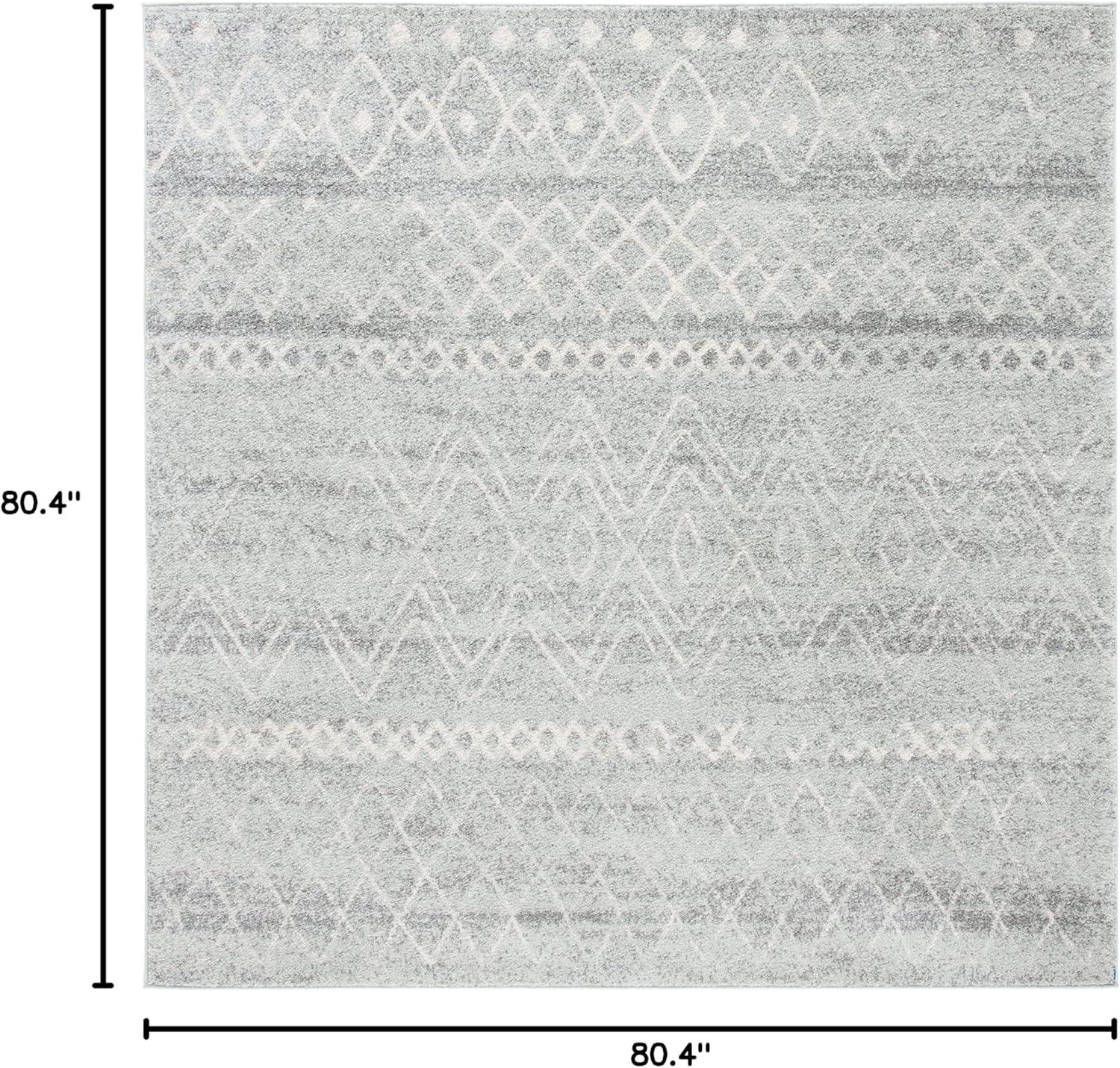 image:imageSAFAVIEH Area Rug 8x10 Madison Collection Large Ivory amp Dark Blue Moroccan Boho Distressed Design NonShedding amp Easy Cleaning Ideal for Living Room Bedroom Office Dining Space MAD798BSilverIvory