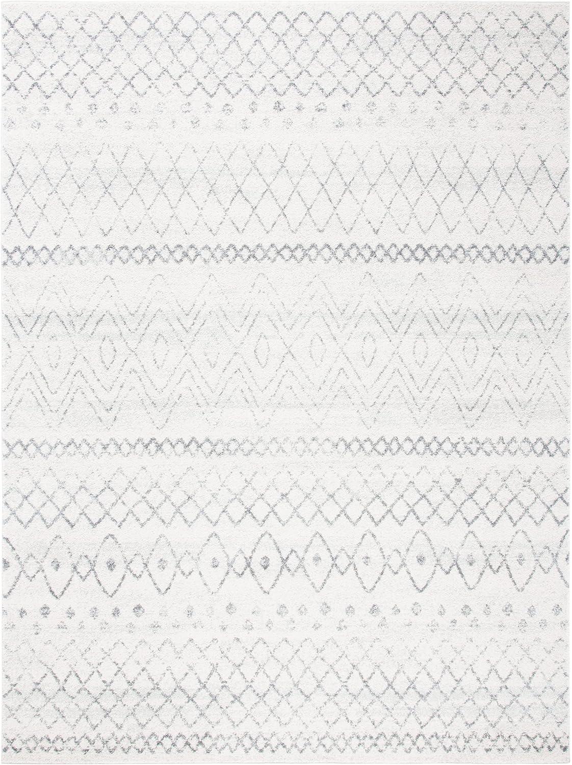 image:imageSAFAVIEH Area Rug 8x10 Madison Collection Large Ivory amp Dark Blue Moroccan Boho Distressed Design NonShedding amp Easy Cleaning Ideal for Living Room Bedroom Office Dining Space MAD798BIvoryCharcoal