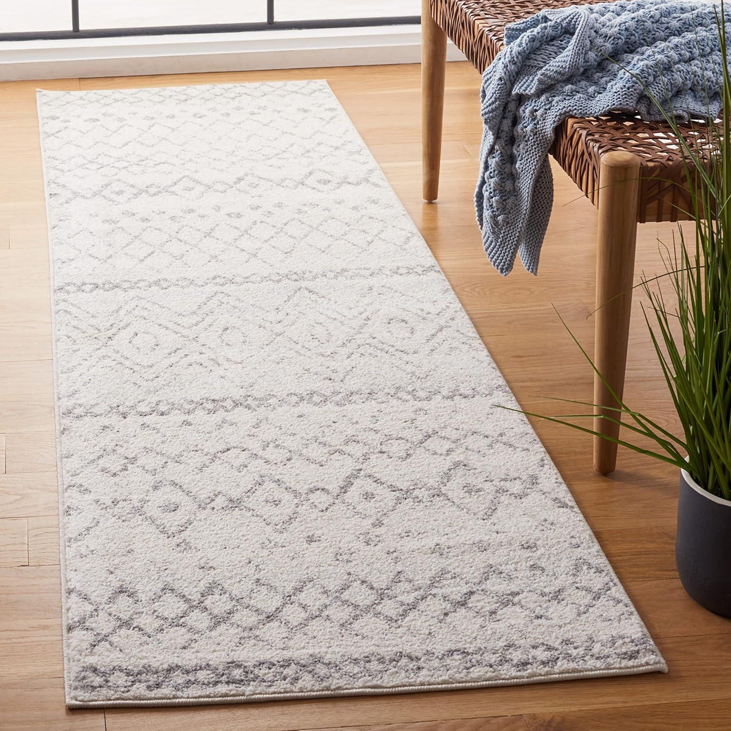 image:imageSAFAVIEH Area Rug 8x10 Madison Collection Large Ivory amp Dark Blue Moroccan Boho Distressed Design NonShedding amp Easy Cleaning Ideal for Living Room Bedroom Office Dining Space MAD798BIvoryCharcoal