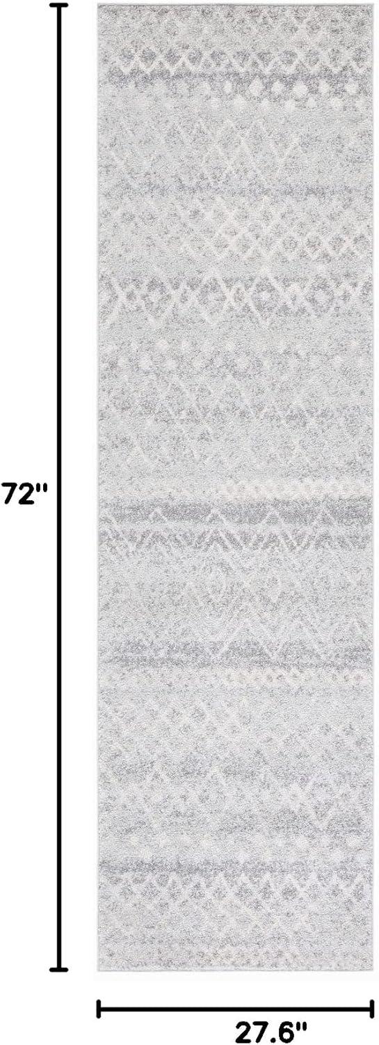 image:imageSAFAVIEH Area Rug 8x10 Madison Collection Large Ivory amp Dark Blue Moroccan Boho Distressed Design NonShedding amp Easy Cleaning Ideal for Living Room Bedroom Office Dining Space MAD798BSilverIvory