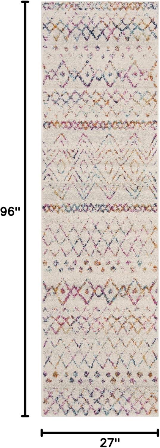 image:imageSAFAVIEH Area Rug 8x10 Madison Collection Large Ivory amp Dark Blue Moroccan Boho Distressed Design NonShedding amp Easy Cleaning Ideal for Living Room Bedroom Office Dining Space MAD798BIvoryFuchsia