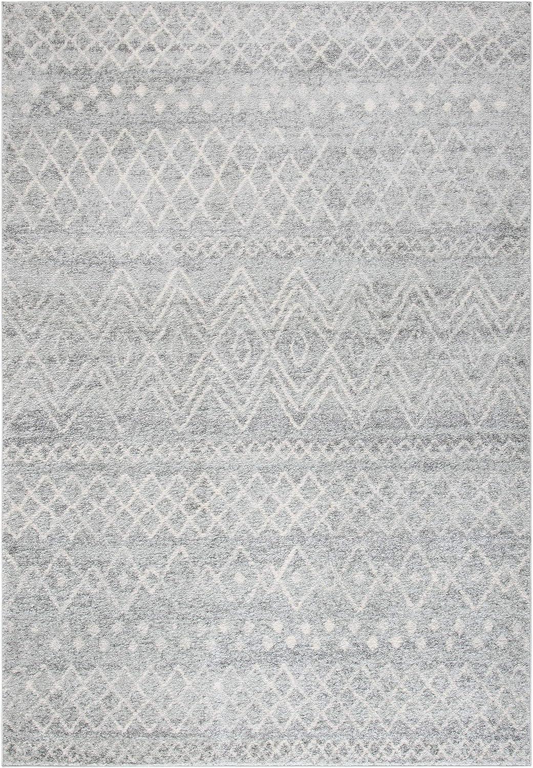 image:imageSAFAVIEH Area Rug 8x10 Madison Collection Large Ivory amp Dark Blue Moroccan Boho Distressed Design NonShedding amp Easy Cleaning Ideal for Living Room Bedroom Office Dining Space MAD798BSilverIvory