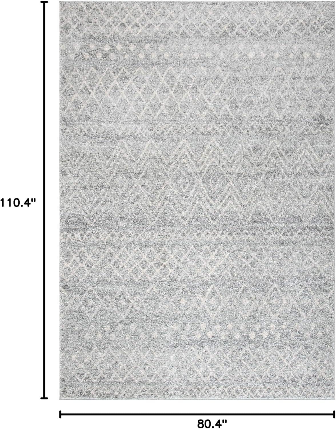 image:imageSAFAVIEH Area Rug 8x10 Madison Collection Large Ivory amp Dark Blue Moroccan Boho Distressed Design NonShedding amp Easy Cleaning Ideal for Living Room Bedroom Office Dining Space MAD798BSilverIvory