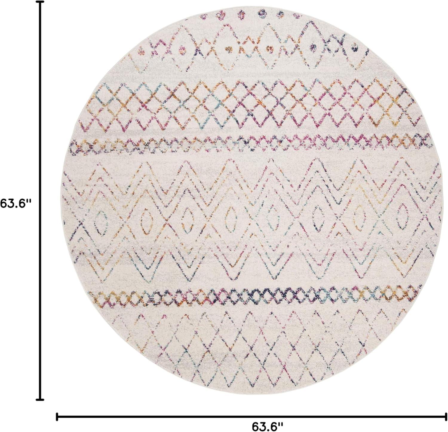 image:imageSAFAVIEH Area Rug 8x10 Madison Collection Large Ivory amp Dark Blue Moroccan Boho Distressed Design NonShedding amp Easy Cleaning Ideal for Living Room Bedroom Office Dining Space MAD798BIvoryFuchsia