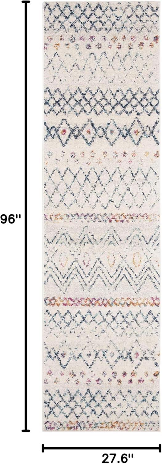 image:imageSAFAVIEH Area Rug 8x10 Madison Collection Large Ivory amp Dark Blue Moroccan Boho Distressed Design NonShedding amp Easy Cleaning Ideal for Living Room Bedroom Office Dining Space MAD798BIvoryDark Blue