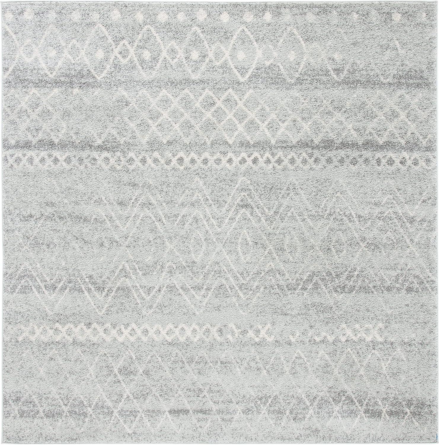 image:imageSAFAVIEH Area Rug 8x10 Madison Collection Large Ivory amp Dark Blue Moroccan Boho Distressed Design NonShedding amp Easy Cleaning Ideal for Living Room Bedroom Office Dining Space MAD798BSilverIvory