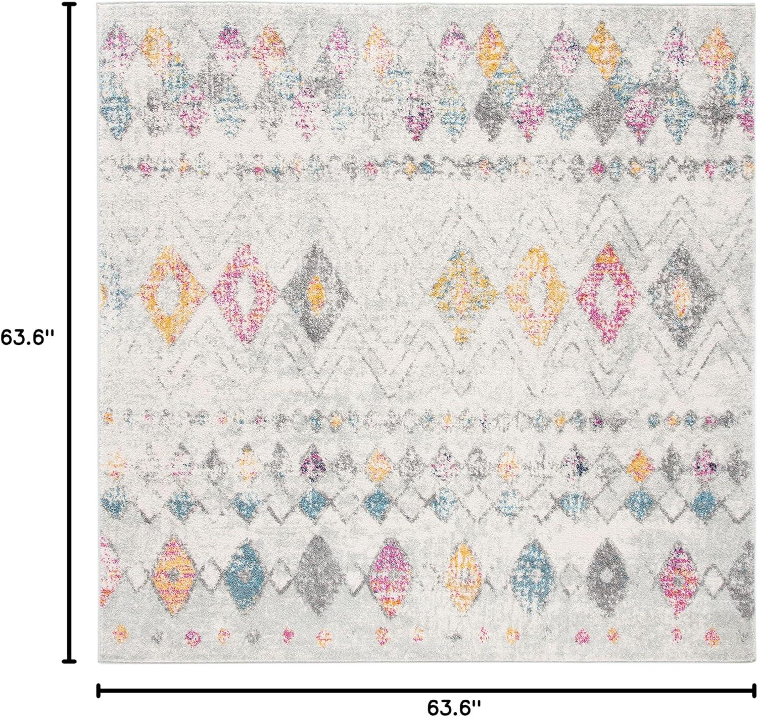 image:imageSAFAVIEH Area Rug 8x10 Madison Collection Large Ivory amp Dark Blue Moroccan Boho Distressed Design NonShedding amp Easy Cleaning Ideal for Living Room Bedroom Office Dining Space MAD798BGreyGold