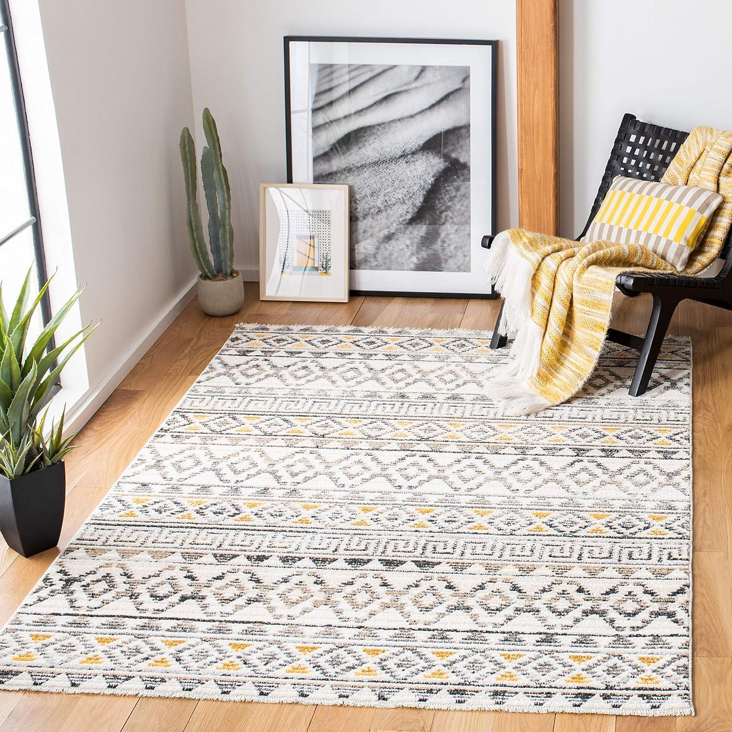 image:imageSAFAVIEH Area Rug 8x10 Sedona Collection Large Ivory amp Charcoal Moroccan Boho Tribal Design NonShedding amp Easy Cleaning Ideal for Living Room Bedroom Office Dining Space SED883BIvoryCharcoal
