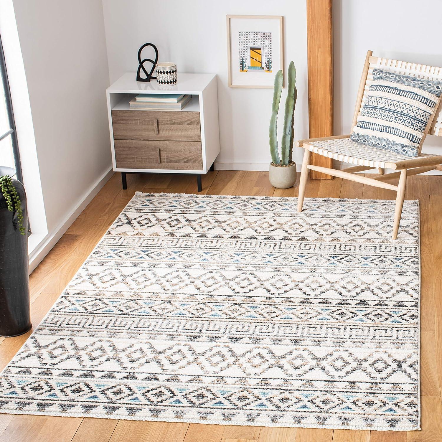 image:imageSAFAVIEH Area Rug 8x10 Sedona Collection Large Ivory amp Charcoal Moroccan Boho Tribal Design NonShedding amp Easy Cleaning Ideal for Living Room Bedroom Office Dining Space SED883BIvoryGrey