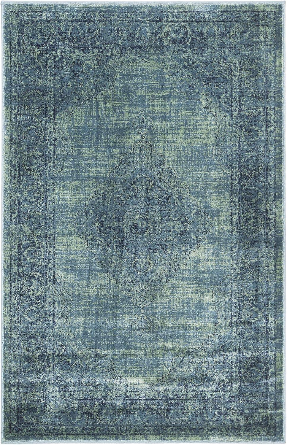 image:imageSAFAVIEH Area Rug 8x10 Vintage Collection Large Turquoise amp Multi Viscose Distressed Design Slip Resistant Ideal for Living Room Bedroom Office Dining Space VTG1122220TurquoiseMulti