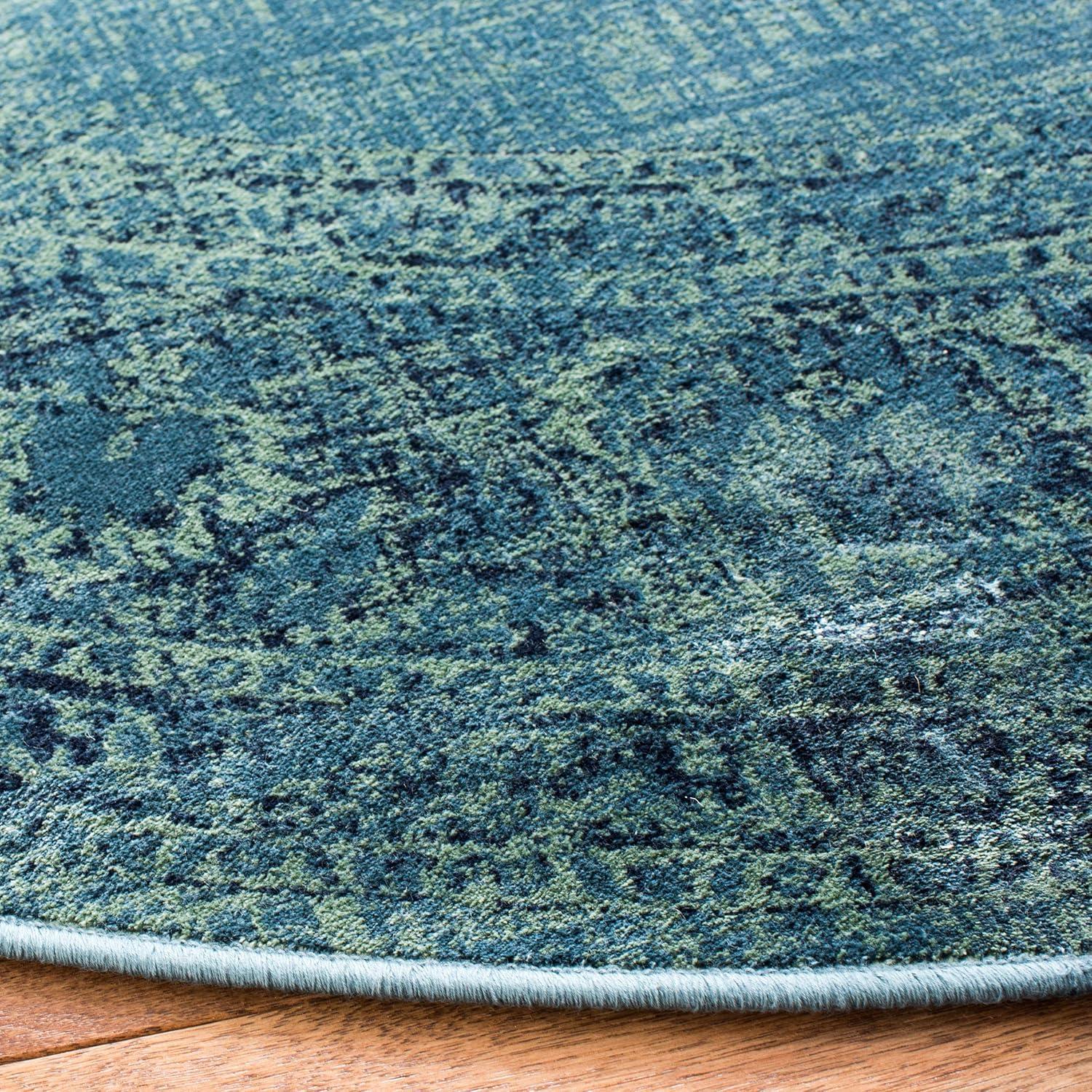 image:imageSAFAVIEH Area Rug 8x10 Vintage Collection Large Turquoise amp Multi Viscose Distressed Design Slip Resistant Ideal for Living Room Bedroom Office Dining Space VTG1122220TurquoiseMulti