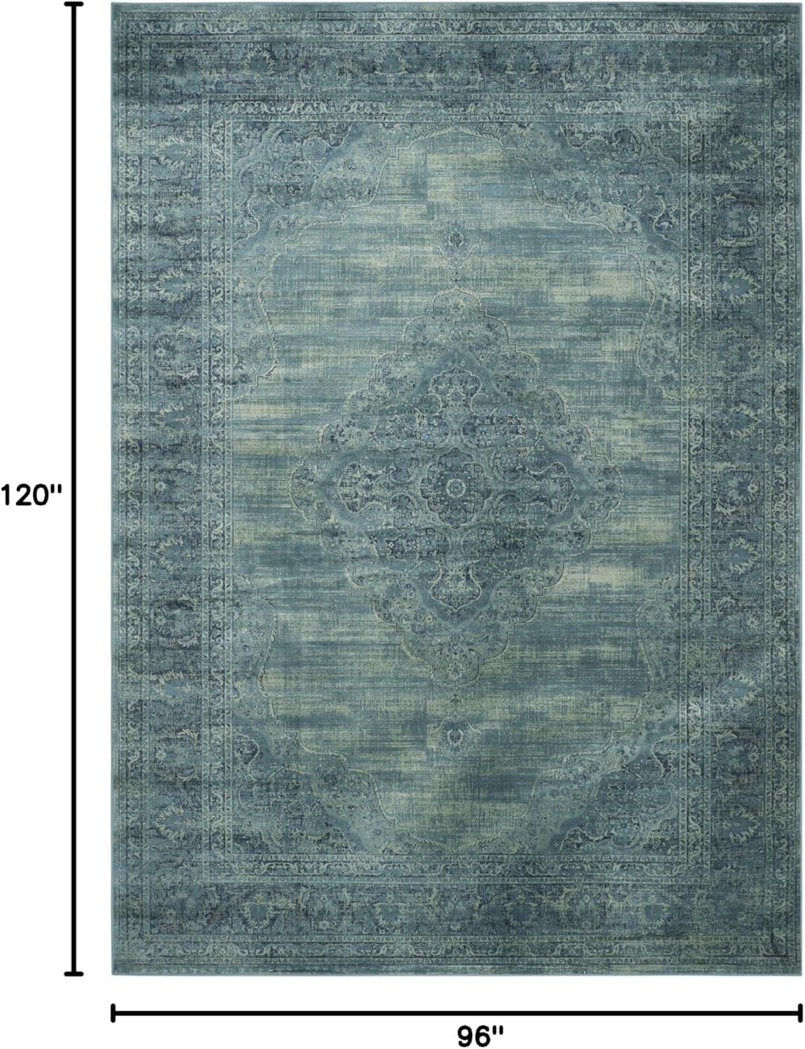 image:imageSAFAVIEH Area Rug 8x10 Vintage Collection Large Turquoise amp Multi Viscose Distressed Design Slip Resistant Ideal for Living Room Bedroom Office Dining Space VTG1122220TurquoiseMulti