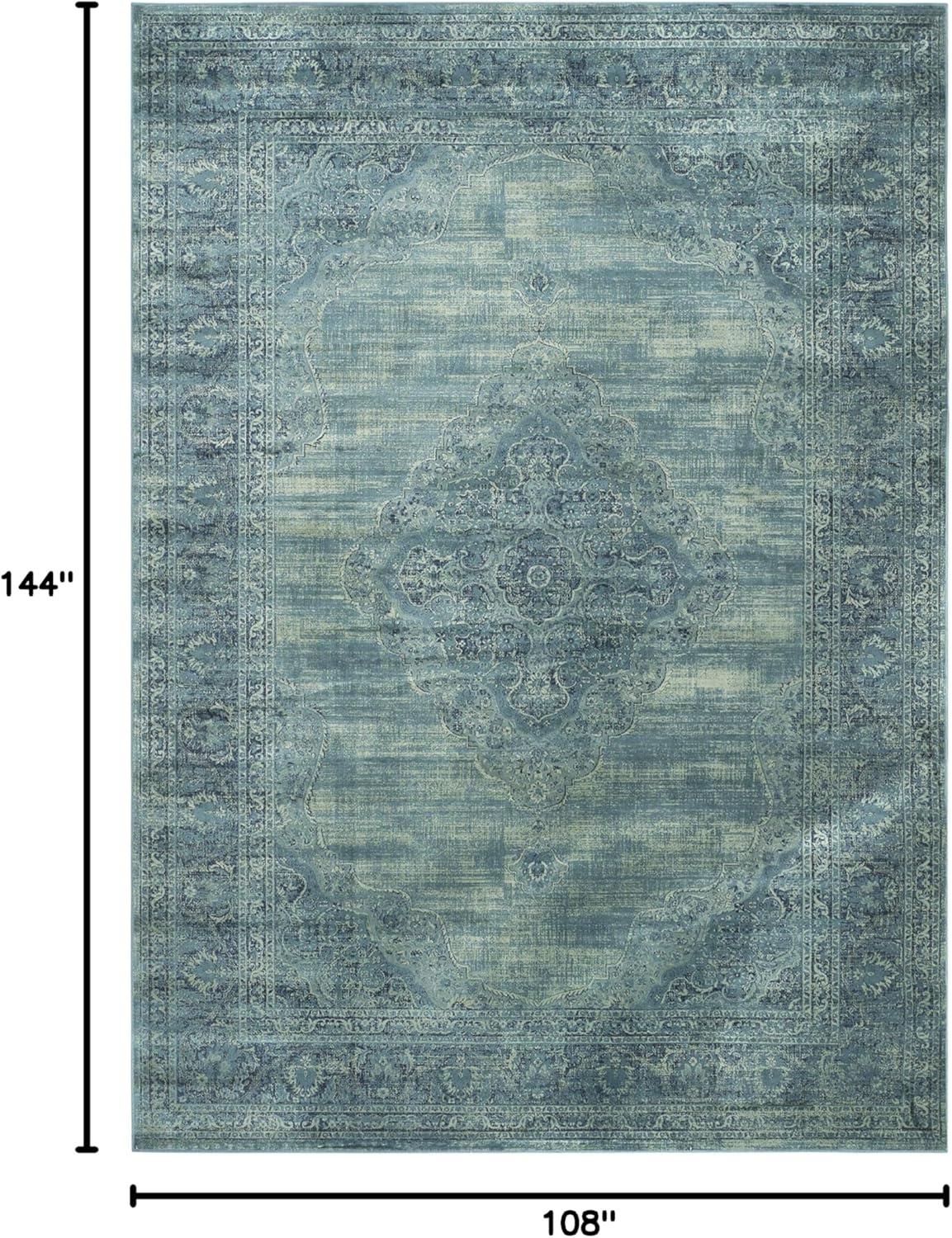 image:imageSAFAVIEH Area Rug 8x10 Vintage Collection Large Turquoise amp Multi Viscose Distressed Design Slip Resistant Ideal for Living Room Bedroom Office Dining Space VTG1122220TurquoiseMulti