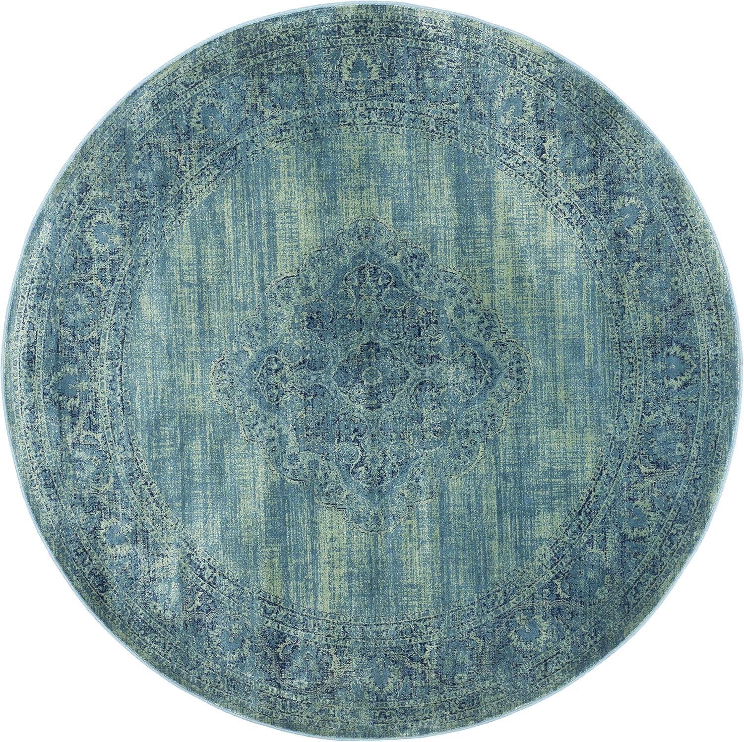 image:imageSAFAVIEH Area Rug 8x10 Vintage Collection Large Turquoise amp Multi Viscose Distressed Design Slip Resistant Ideal for Living Room Bedroom Office Dining Space VTG1122220TurquoiseMulti