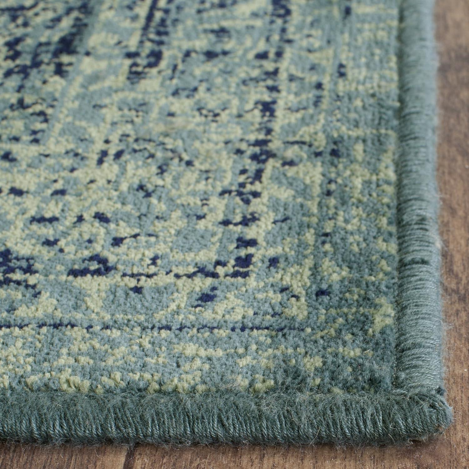 image:imageSAFAVIEH Area Rug 8x10 Vintage Collection Large Turquoise amp Multi Viscose Distressed Design Slip Resistant Ideal for Living Room Bedroom Office Dining Space VTG1122220TurquoiseMulti