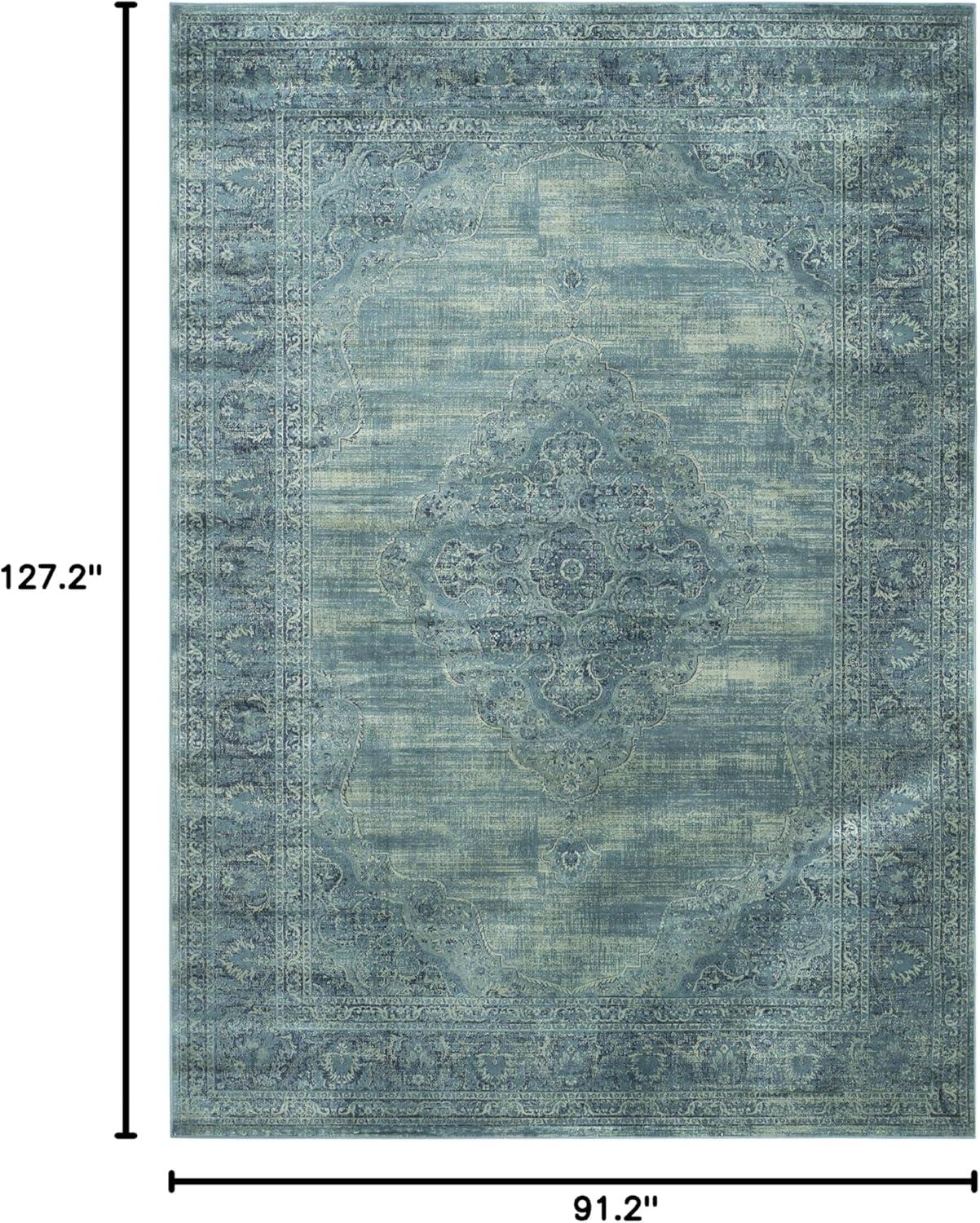image:imageSAFAVIEH Area Rug 8x10 Vintage Collection Large Turquoise amp Multi Viscose Distressed Design Slip Resistant Ideal for Living Room Bedroom Office Dining Space VTG1122220TurquoiseMulti