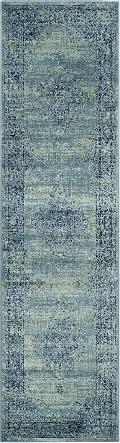 image:imageSAFAVIEH Area Rug 8x10 Vintage Collection Large Turquoise amp Multi Viscose Distressed Design Slip Resistant Ideal for Living Room Bedroom Office Dining Space VTG1122220TurquoiseMulti