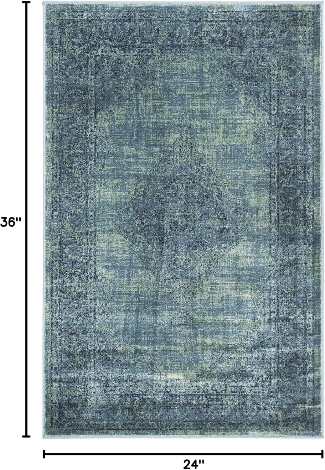 image:imageSAFAVIEH Area Rug 8x10 Vintage Collection Large Turquoise amp Multi Viscose Distressed Design Slip Resistant Ideal for Living Room Bedroom Office Dining Space VTG1122220TurquoiseMulti