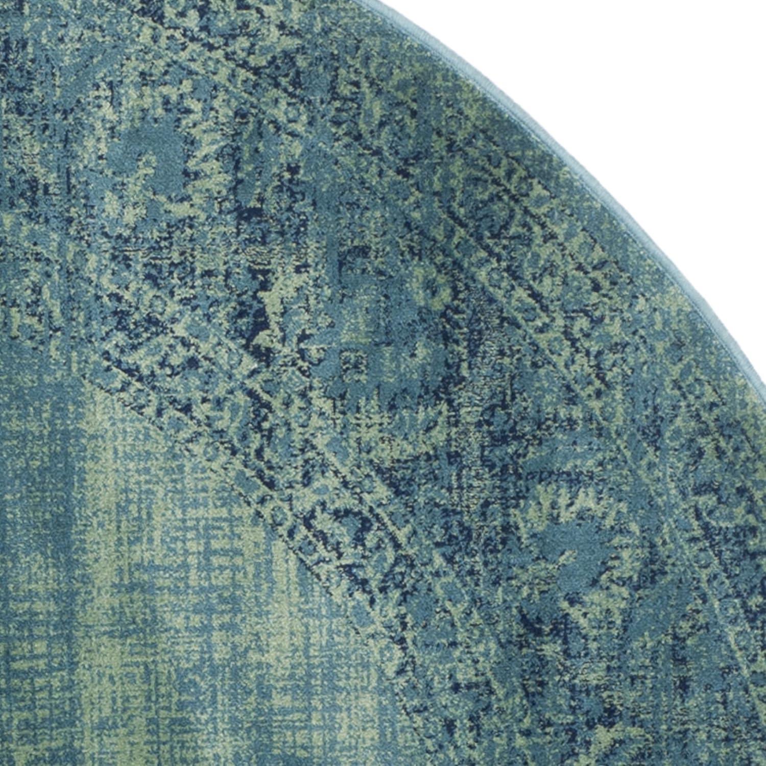 image:imageSAFAVIEH Area Rug 8x10 Vintage Collection Large Turquoise amp Multi Viscose Distressed Design Slip Resistant Ideal for Living Room Bedroom Office Dining Space VTG1122220TurquoiseMulti