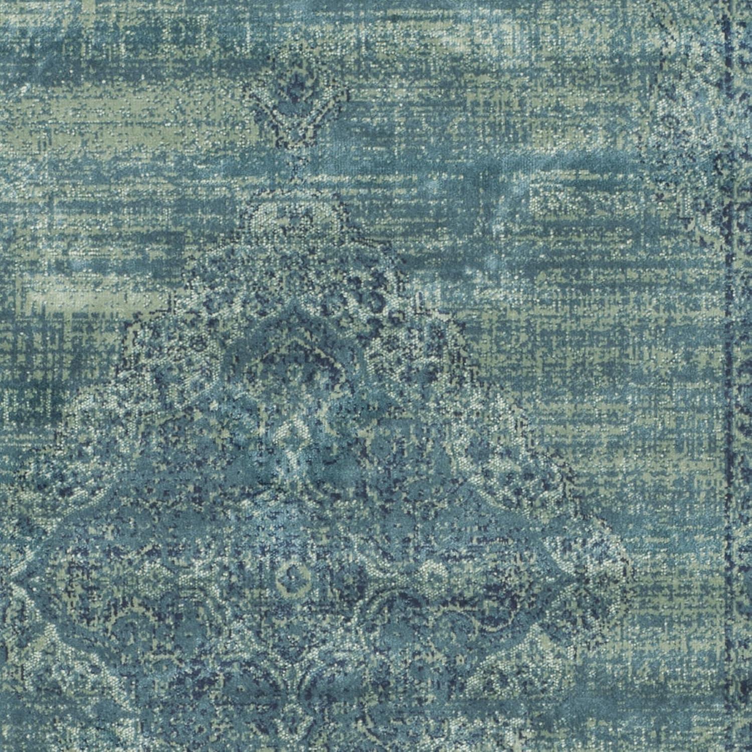 image:imageSAFAVIEH Area Rug 8x10 Vintage Collection Large Turquoise amp Multi Viscose Distressed Design Slip Resistant Ideal for Living Room Bedroom Office Dining Space VTG1122220TurquoiseMulti