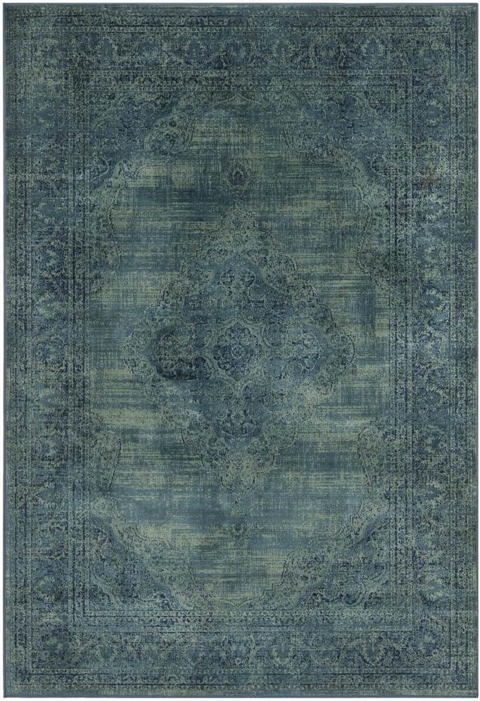 image:imageSAFAVIEH Area Rug 8x10 Vintage Collection Large Turquoise amp Multi Viscose Distressed Design Slip Resistant Ideal for Living Room Bedroom Office Dining Space VTG1122220TurquoiseMulti