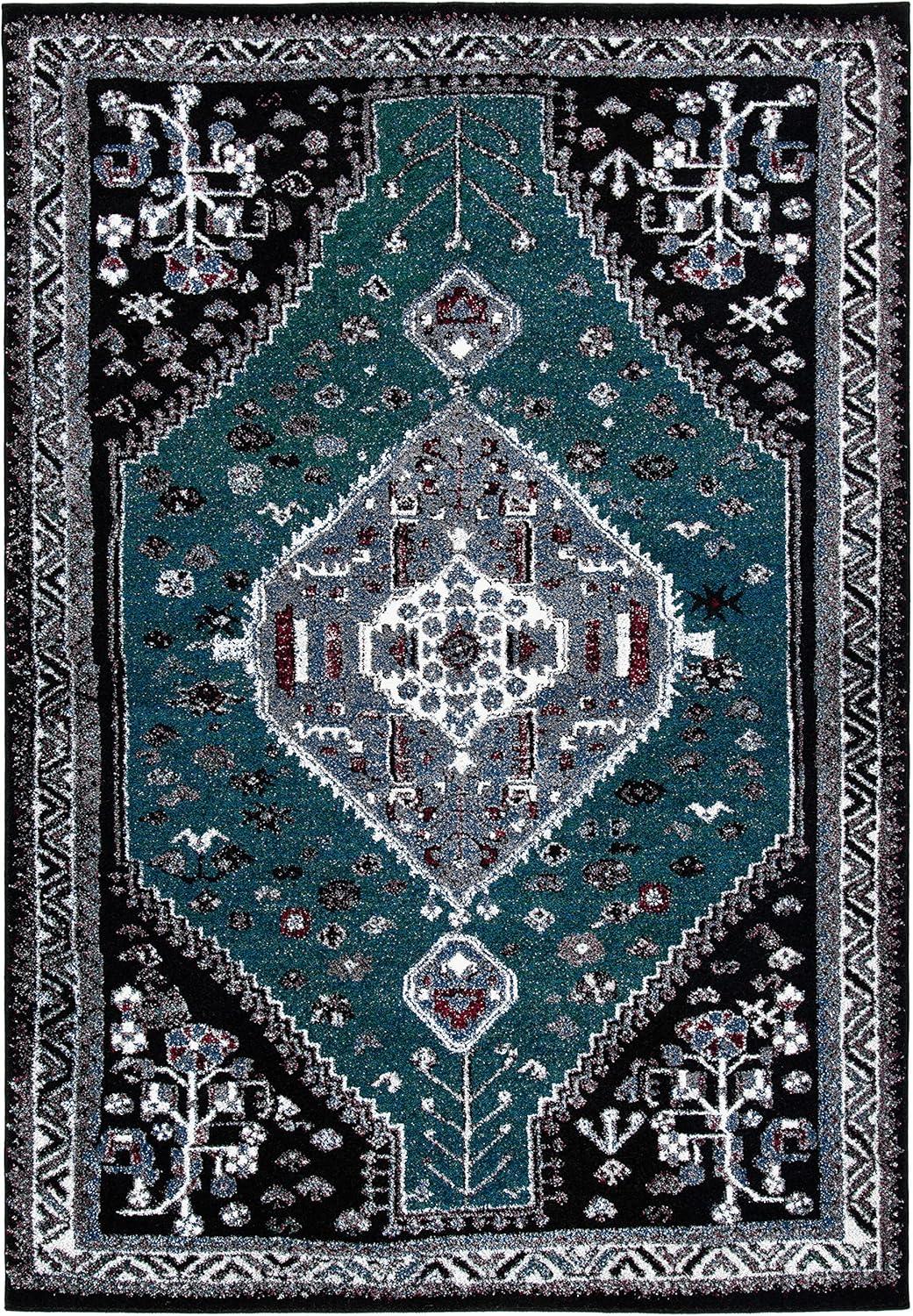 image:imageSAFAVIEH Area Rug 8x10 Vintage Hamadan Collection Large Blue amp Black Traditional Oriental Design NonShedding amp Easy Cleaning Ideal for Living Room Bedroom Office Dining Space VTH201MGreenBlack