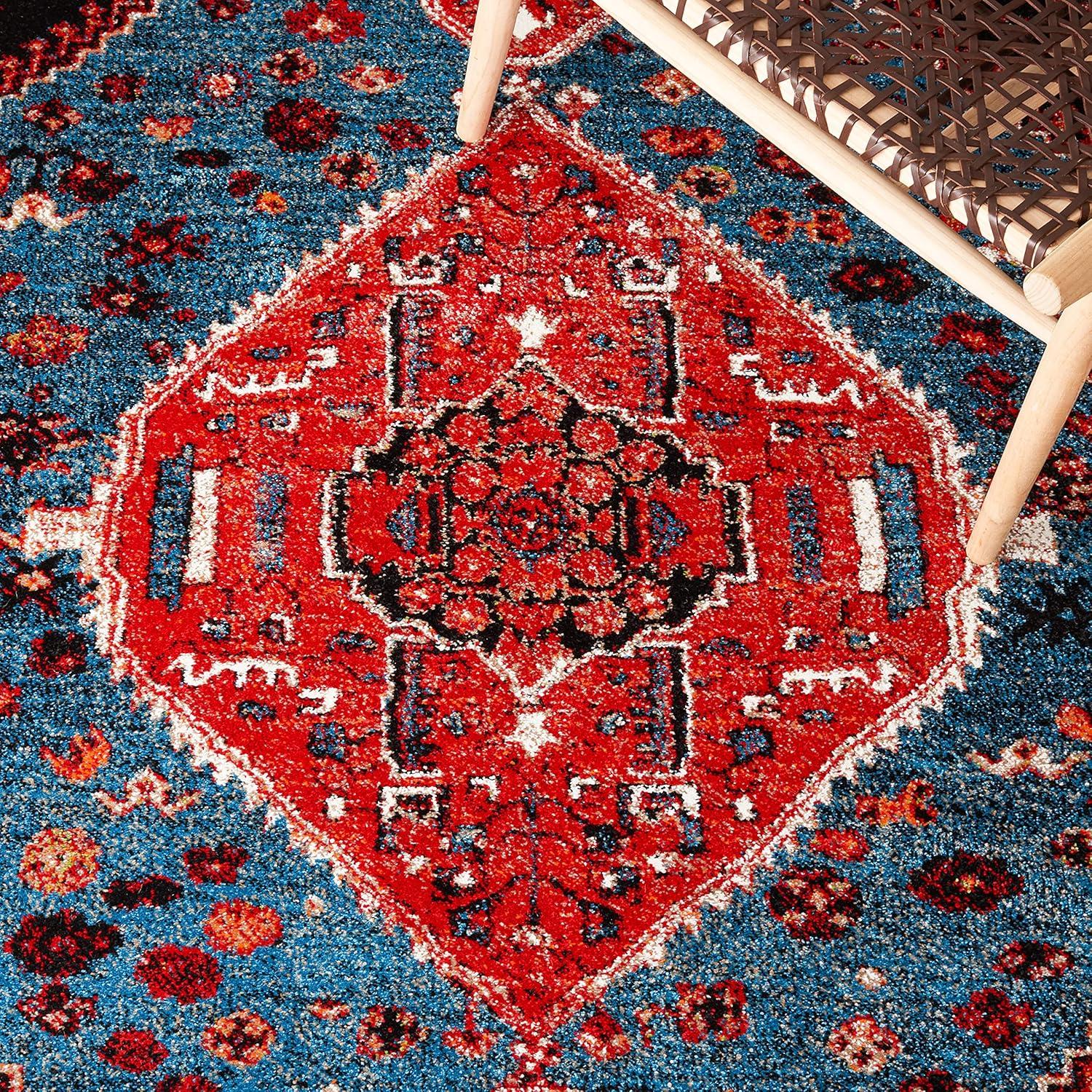 image:imageSAFAVIEH Area Rug 8x10 Vintage Hamadan Collection Large Blue amp Black Traditional Oriental Design NonShedding amp Easy Cleaning Ideal for Living Room Bedroom Office Dining Space VTH201MTurquoiseRed