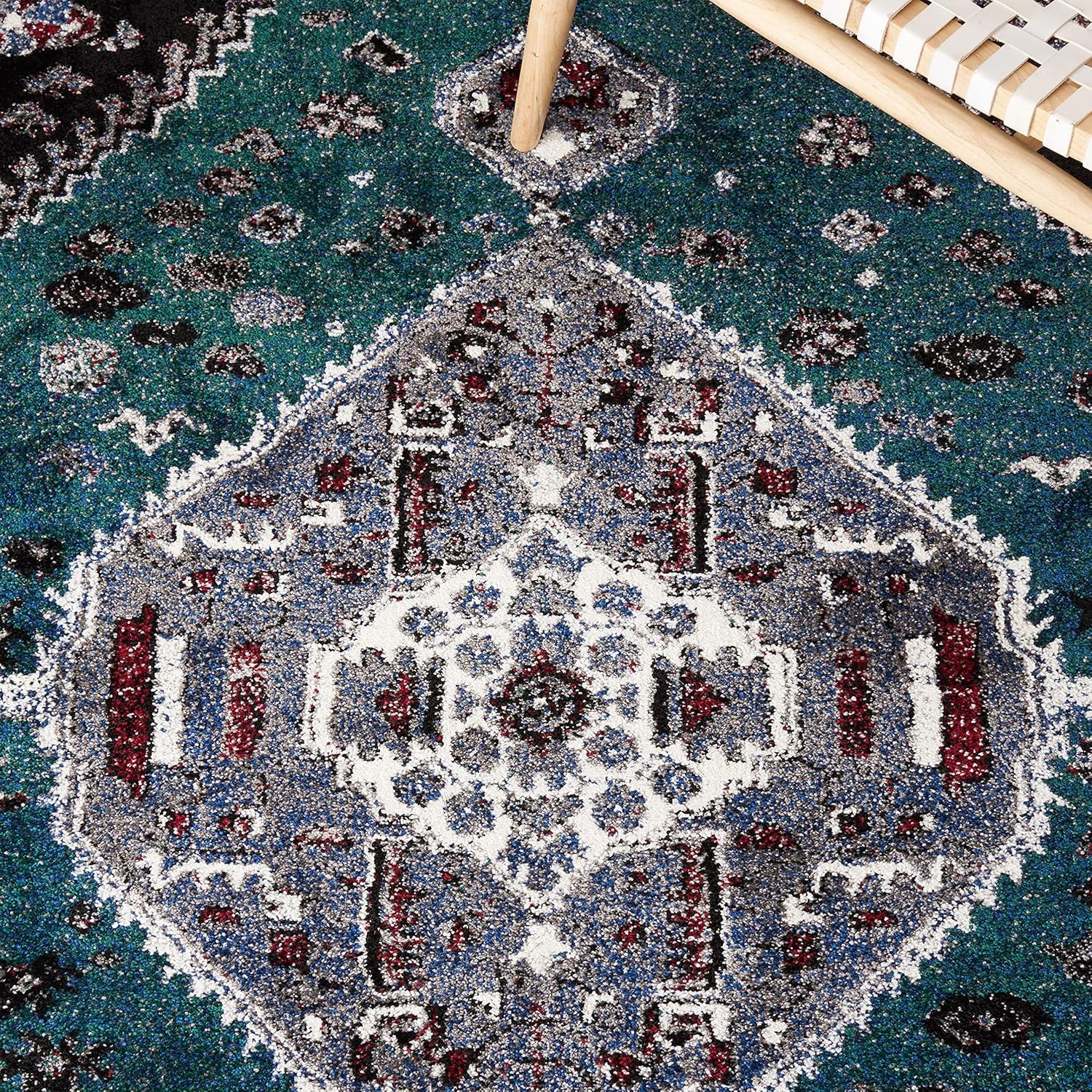 image:imageSAFAVIEH Area Rug 8x10 Vintage Hamadan Collection Large Blue amp Black Traditional Oriental Design NonShedding amp Easy Cleaning Ideal for Living Room Bedroom Office Dining Space VTH201MGreenBlack