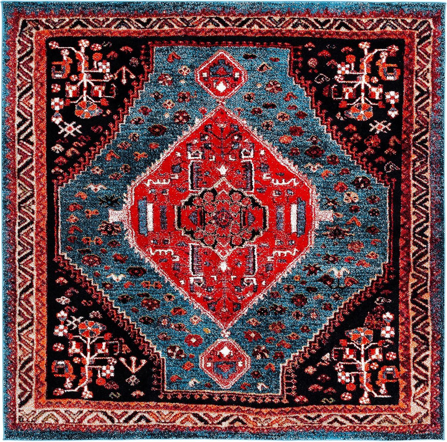 image:imageSAFAVIEH Area Rug 8x10 Vintage Hamadan Collection Large Blue amp Black Traditional Oriental Design NonShedding amp Easy Cleaning Ideal for Living Room Bedroom Office Dining Space VTH201MTurquoiseRed